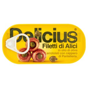 Delicius Anchovy Fillets With Capers in Olive Oil Tin 46g