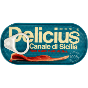 Delicius Sicilian Anchovy Fillets in Olive Oil Tin 28g