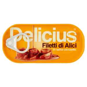 Delicius Anchovy Fillets in Spicy Sauce Tin 50g
